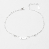 ANK TRIPLE TINY HEART DOUBLE LINE