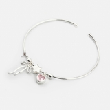 B 3 CHARM BOW BUBBLE STAR AND PINK HEART GEM