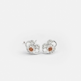 E STUD FORTUNE LUCKY LOCK RED GEM AND MULTI GEM
