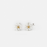 E STUD DAISY FLOWER YELLOW GEM