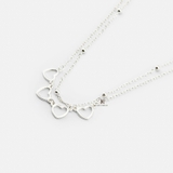 N DOUBLE LINE 4 LINE HEART AND BALL CHAIN