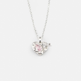 N 3D HEART RUSTIC PATTERN PINK GEM