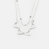 N DOUBLE LINE 4 LINE HEART AND BALL CHAIN