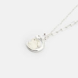N WHITE RABBIT MOON STONE AND CRESCENT MOON