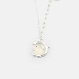 N WHITE RABBIT MOON STONE AND CRESCENT MOON