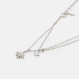 N DOUBLE CHAIN BIG STAR GEM AND SQUARE GEM