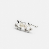 E STUD BUTTERFLY GEM AND PEARl