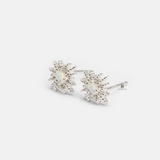 E STUD SUN DOT GEM OPAL OVAL