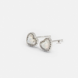 E STUD TINY GEM OPAL HEART