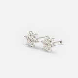 E STUD FLOWER 6 LEAF GEM