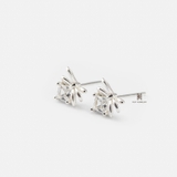 E STUD BOW DROP SQUARE GEM