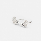 E STUD FAT BUBBLE HEART HALF TINY GEM