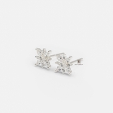 E STUD SQUARE FLOWER MULTI GEM