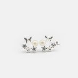 E STUD BUTTERFLY GEM AND PEARl