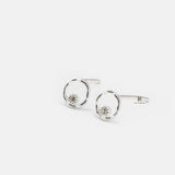 E STUD CIRCLE WAVE SINGLE GEM