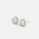 E STUD BIG HEART DOT LINE FIRE STONE