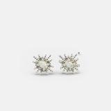 E STUD SUN DOT GEM OPAL OVAL