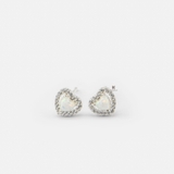 E STUD TINY GEM OPAL HEART
