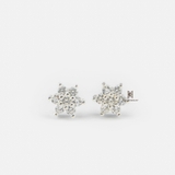 E STUD FLOWER 6 LEAF GEM