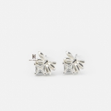 E STUD BOW DROP SQUARE GEM