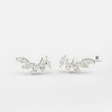E STUD WINGS MULTI  OVAL GEM