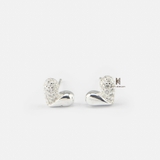 E STUD FAT BUBBLE HEART HALF TINY GEM