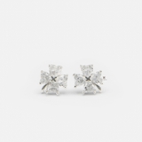E STUD BIG CLOVER HEART GEM
