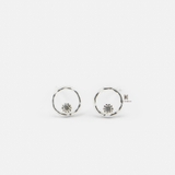 E STUD CIRCLE WAVE SINGLE GEM