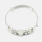 B BABY EXTENDABLE FORTUNE LOCK AND DOUBLE FLOWER CHARM