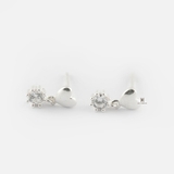 E STUD BUBBLE HEART DROP GEM SPRONG