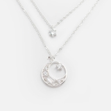 N DOUBLE LINE LAYER UNIVERSE CRESCENT MOON GEM
