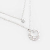 N DOUBLE LINE LAYER UNIVERSE CRESCENT MOON GEM