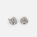 E STUD HEART IN HEART PATTERN OXIDIZE