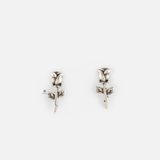 E STUD FLOWER ROSE OXIDIZE