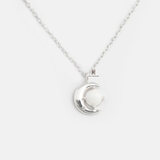 N CRESCENT MOON FIRE SNOW OPAL STONE