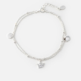 BRA DOUBLE LINE TINY GEM CROWN DOUBLE CIRCLE TAG