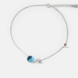 ANK WHALE TAIL BIG BLUE STONE