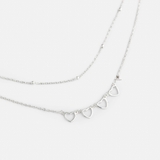 N DOUBLE LINE 4 LINE HEART AND BALL CHAIN