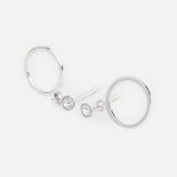 E STUD GEM DROP BIG CIRCLE