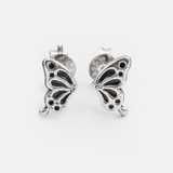 E STUD HALF BUTTERFLY WING OXIDIZED