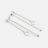 E STUD LONG CHAIN CIRCLE BALL POLE