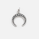 P CRESCENT MOON DOT OXIDIZED