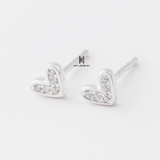 E STUD TINY HEART GEM