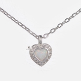 N TINY GEM OPAL HEART