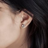 E STUD MOON OPAL STONE OXIDIZE