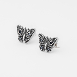 E STUD BUTTERFLY TINY BLACK GEM
