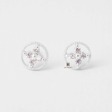 E STUD CIRCLE MULTI GEM