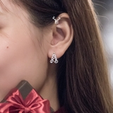 Bông tai bạc Cây thông giáng sinh