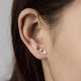 E STUD TWIST DOUBLE CIRCLE GEM