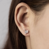 E STUD BOW DROP SQUARE GEM
